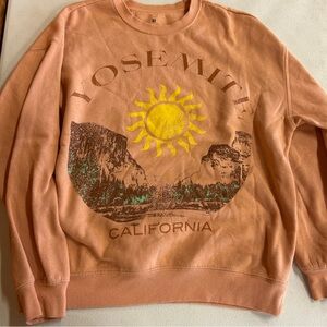 Yosemite California Graphic Men's Sweater - Orange - Size M